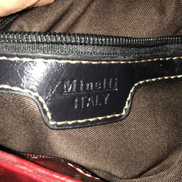 Minelli Ladies Burgundy Shoulder Bag - Picture 5 of 6